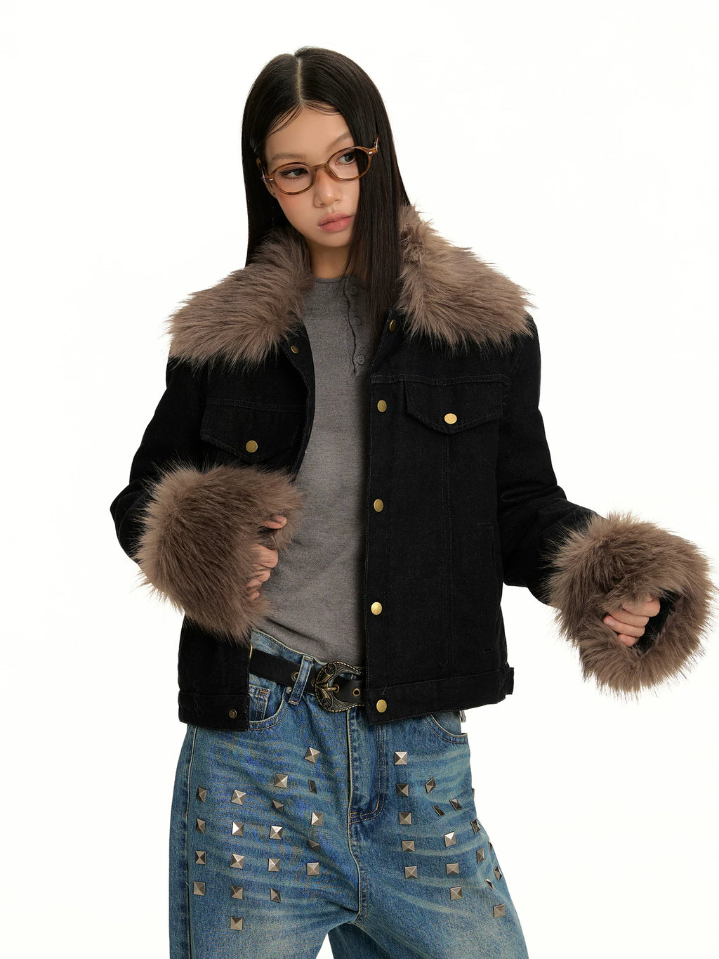 RETRO DENIM JACKET WITH COLLAR