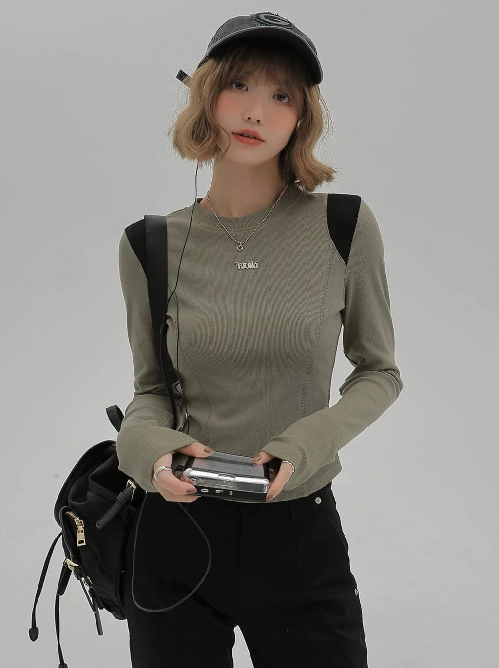 アメカジサイドスリムタイトモードトップス