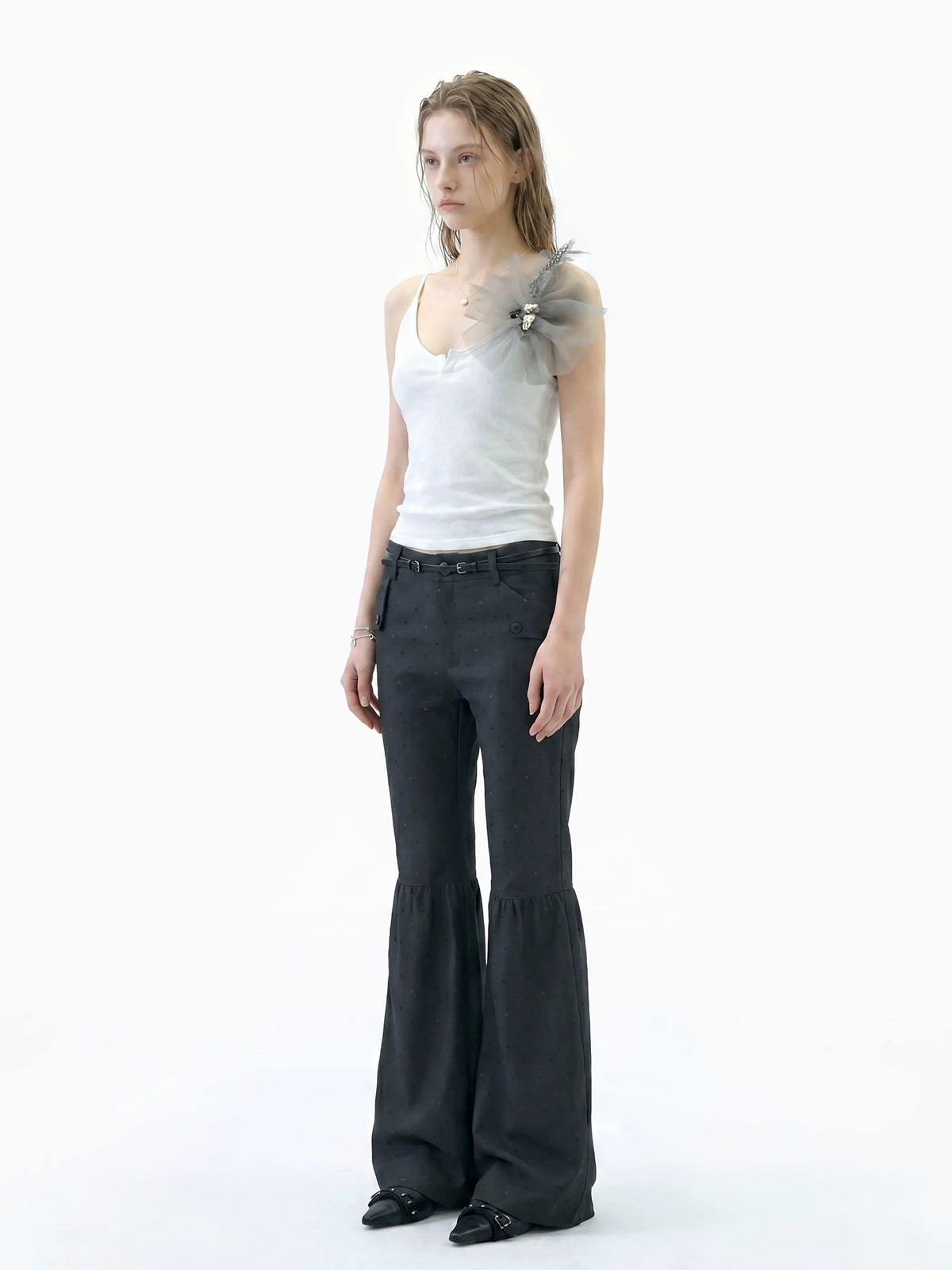 Midnight Fleur Flare Trousers
