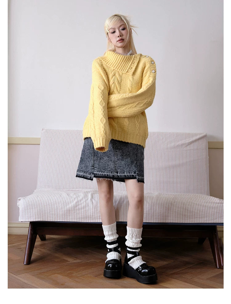 化学少女 | SLOUCHY WOOL MOHAIR SWEATER【ID:TN00147】