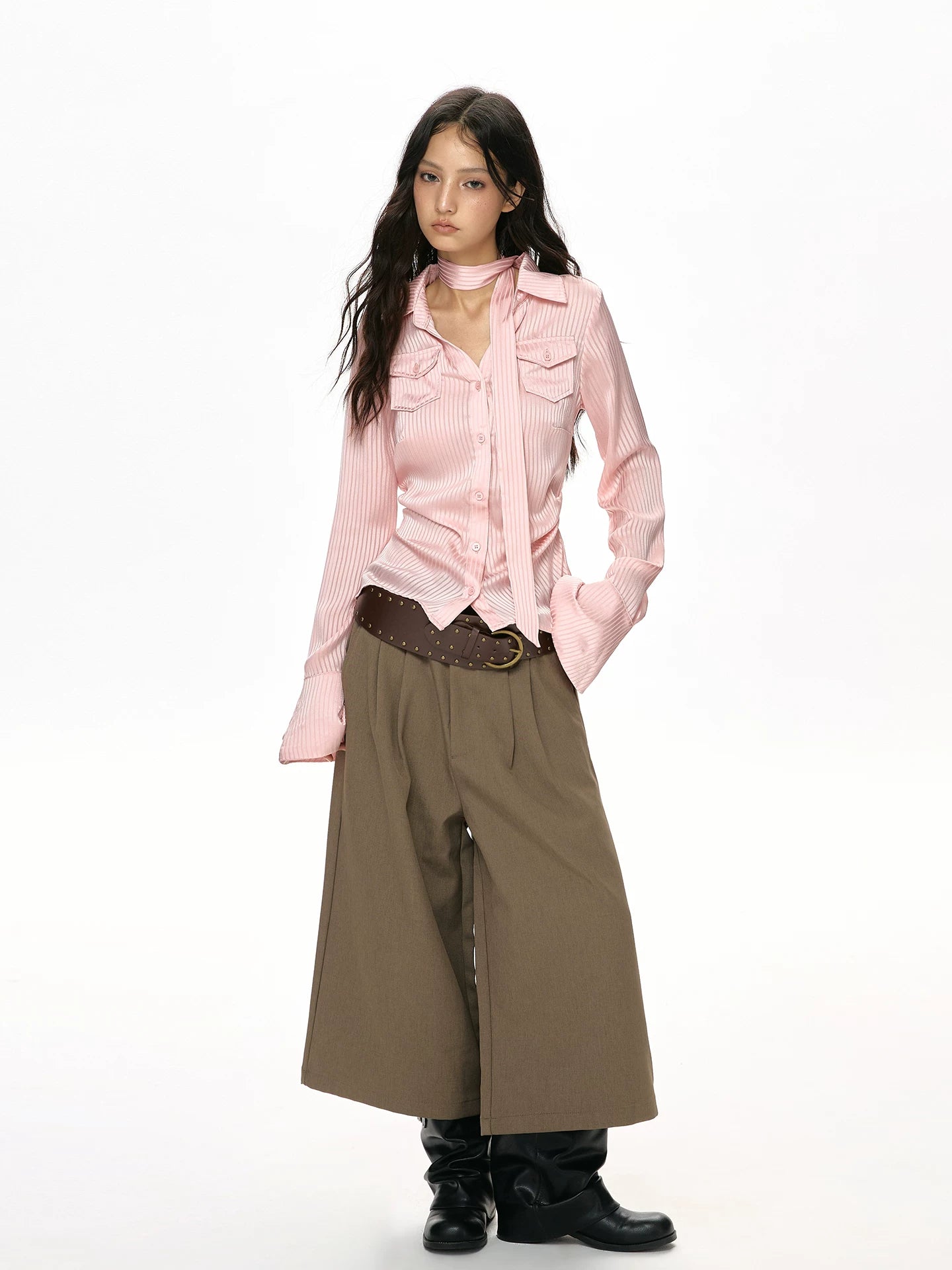 VINTAGE PINK SATIN BLOUSE