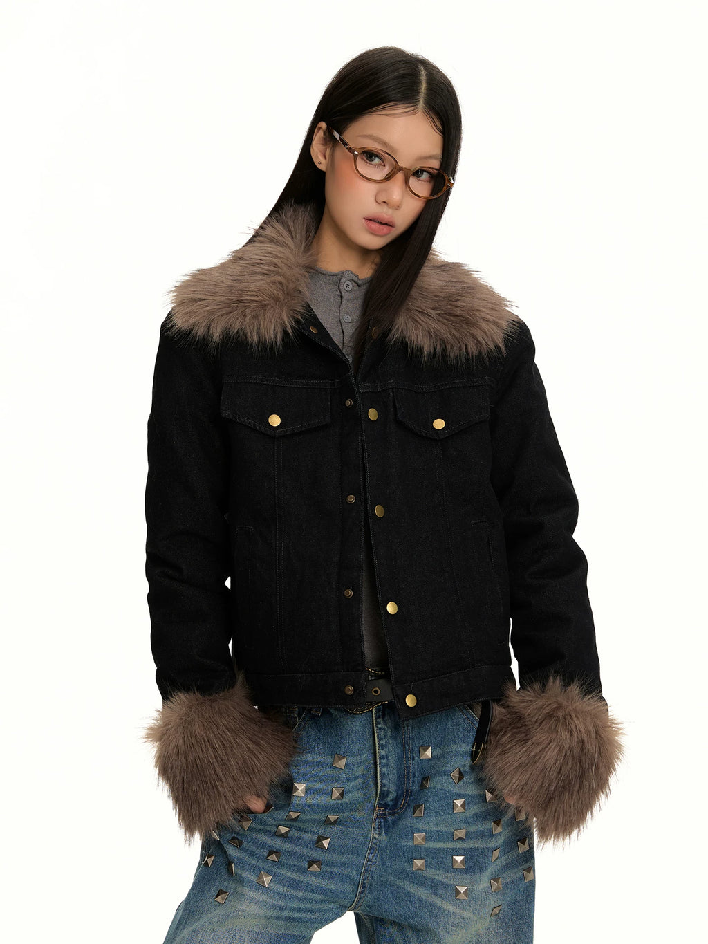 RETRO DENIM JACKET WITH COLLAR