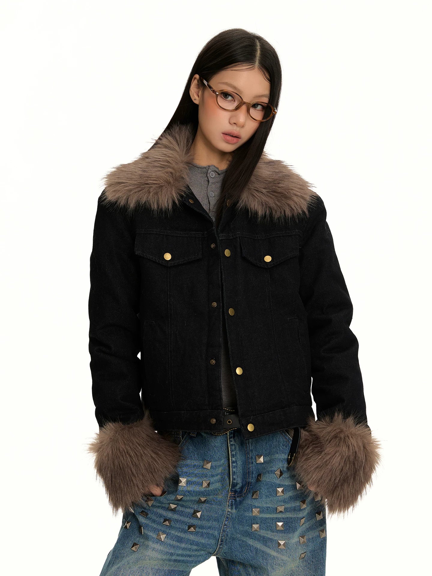 RETRO DENIM JACKET WITH COLLAR