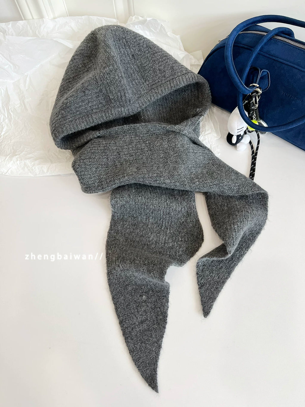 TRIA SELECT | KNITTED HOODED SCARF HAT SET【ID:TN00088】