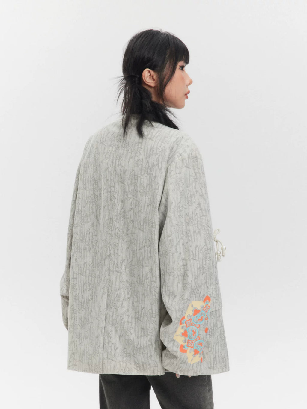 IRREGULAR LAPEL BUTTONED SUIT JACKET