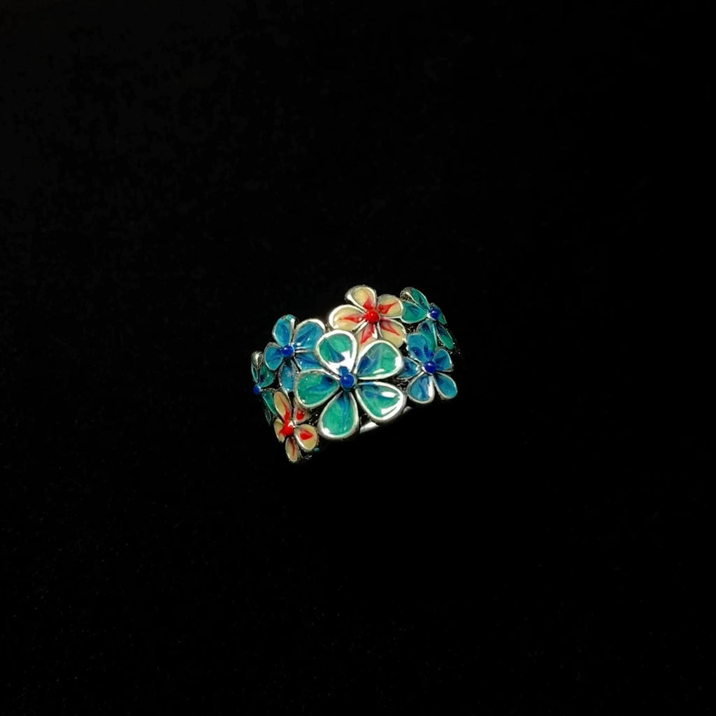 COLORFUL ENAMEL FLOWER RING