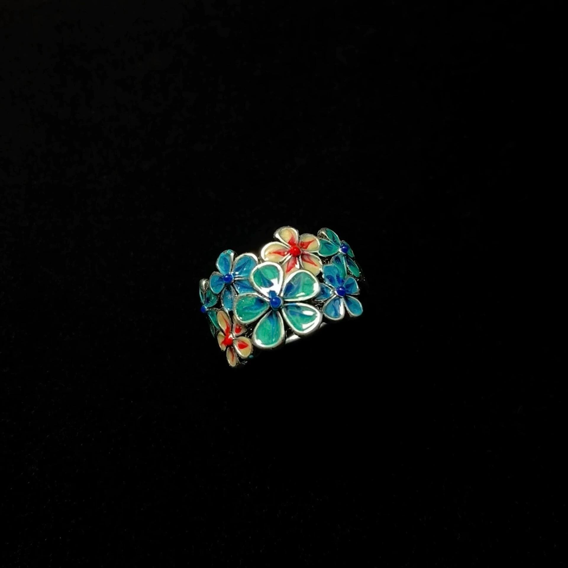 COLORFUL ENAMEL FLOWER RING