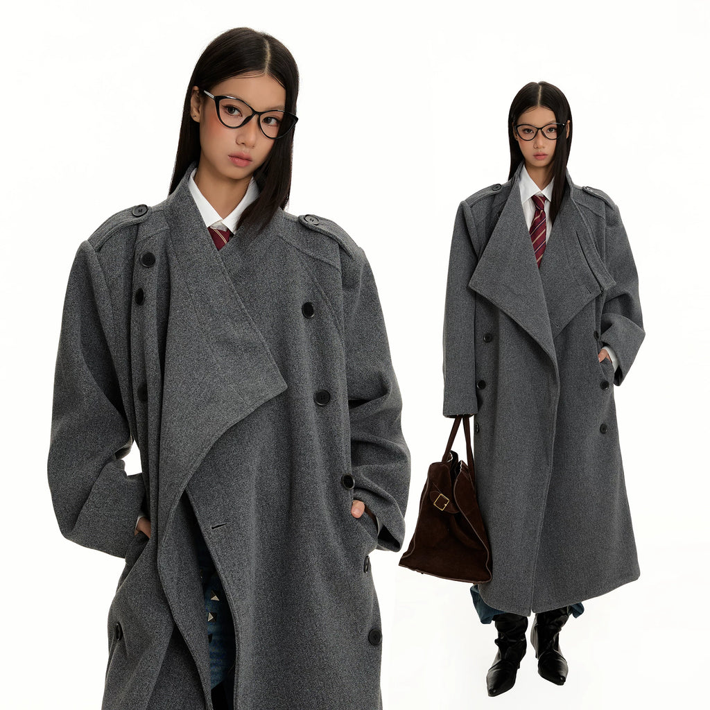 WOOL LONG COAT FOR CASUAL ELEGANCE