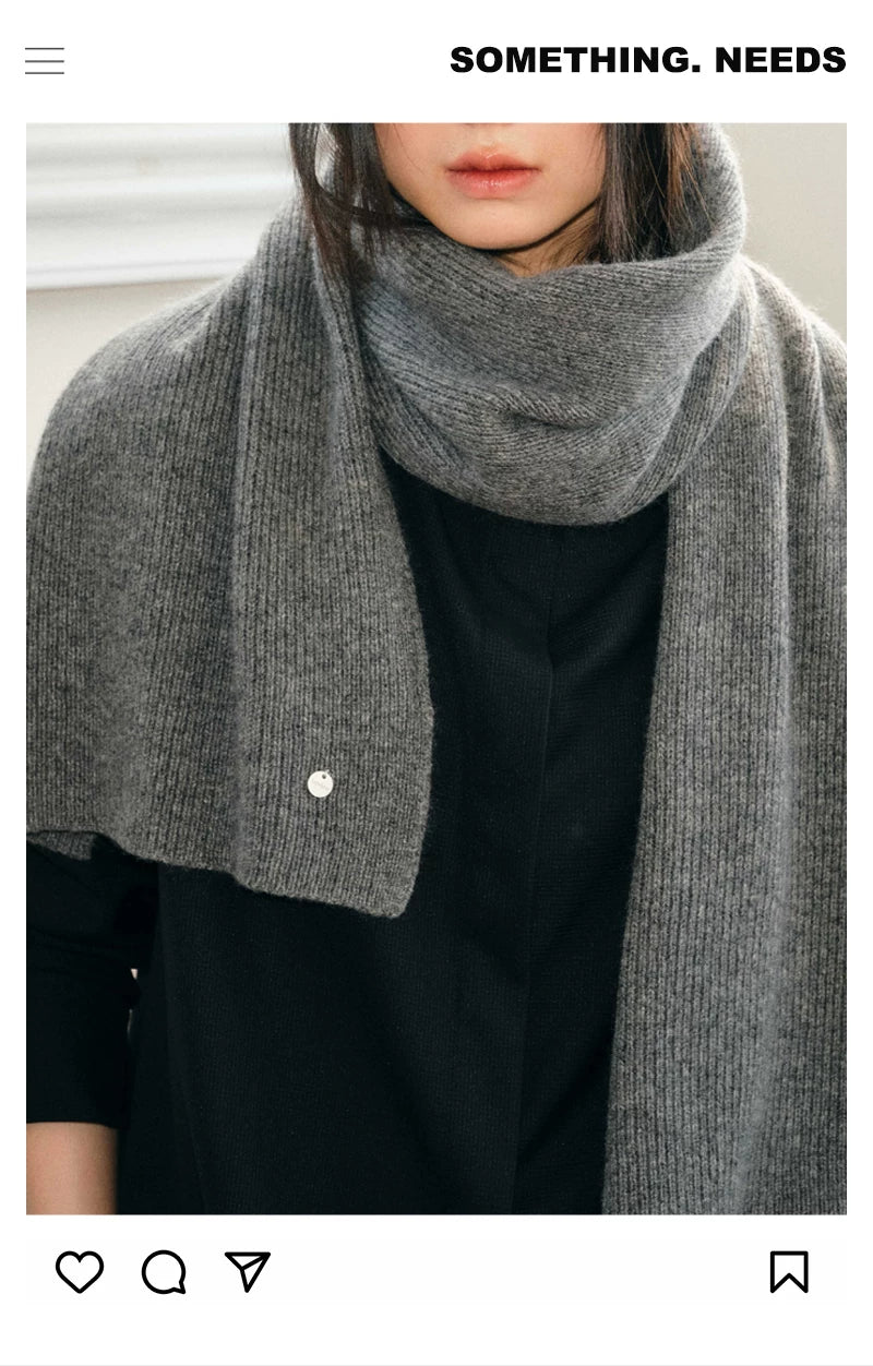 TRIA SELECT | CLASSIC KNITTED WOOL SCARF【ID:TN00129】