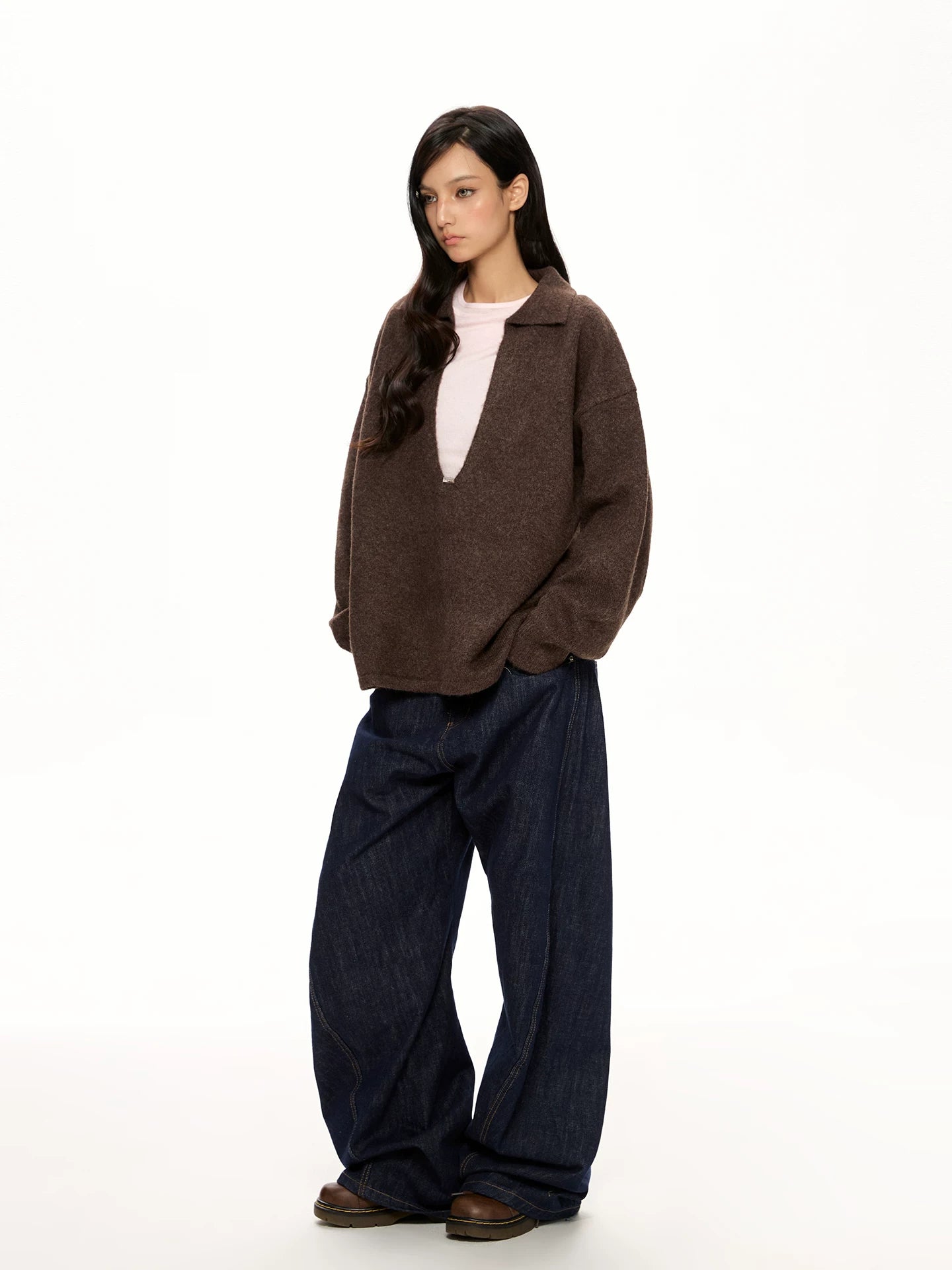 VINTAGE BROWN WOOL BLEND SWEATER