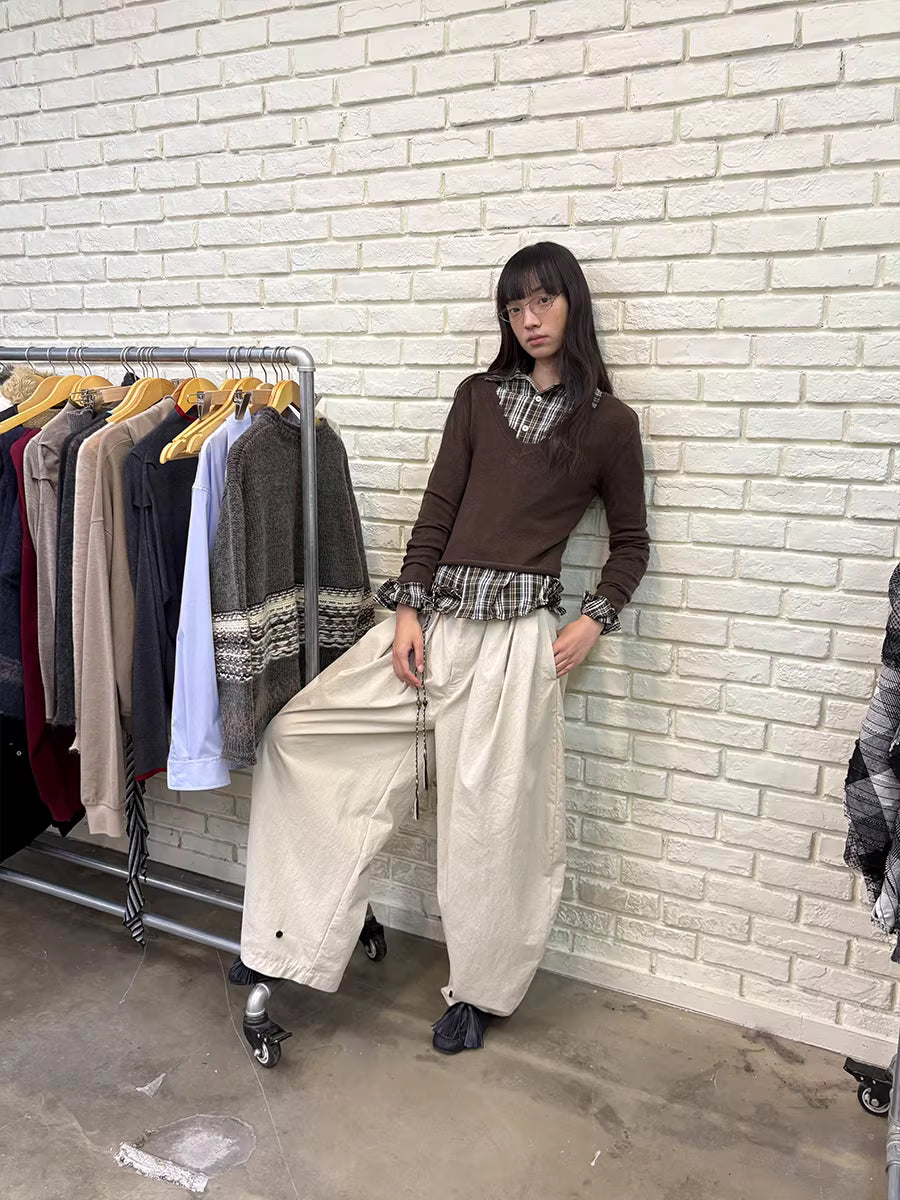 Lantern Trousers in Khaki or Soft Sand