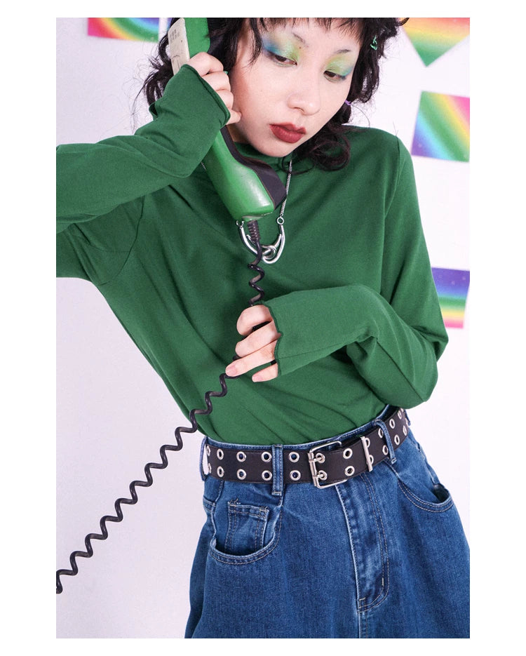 化学少女 | COLOR BOMB KNIT LONG SLEEVE TOP【ID:TN00145】
