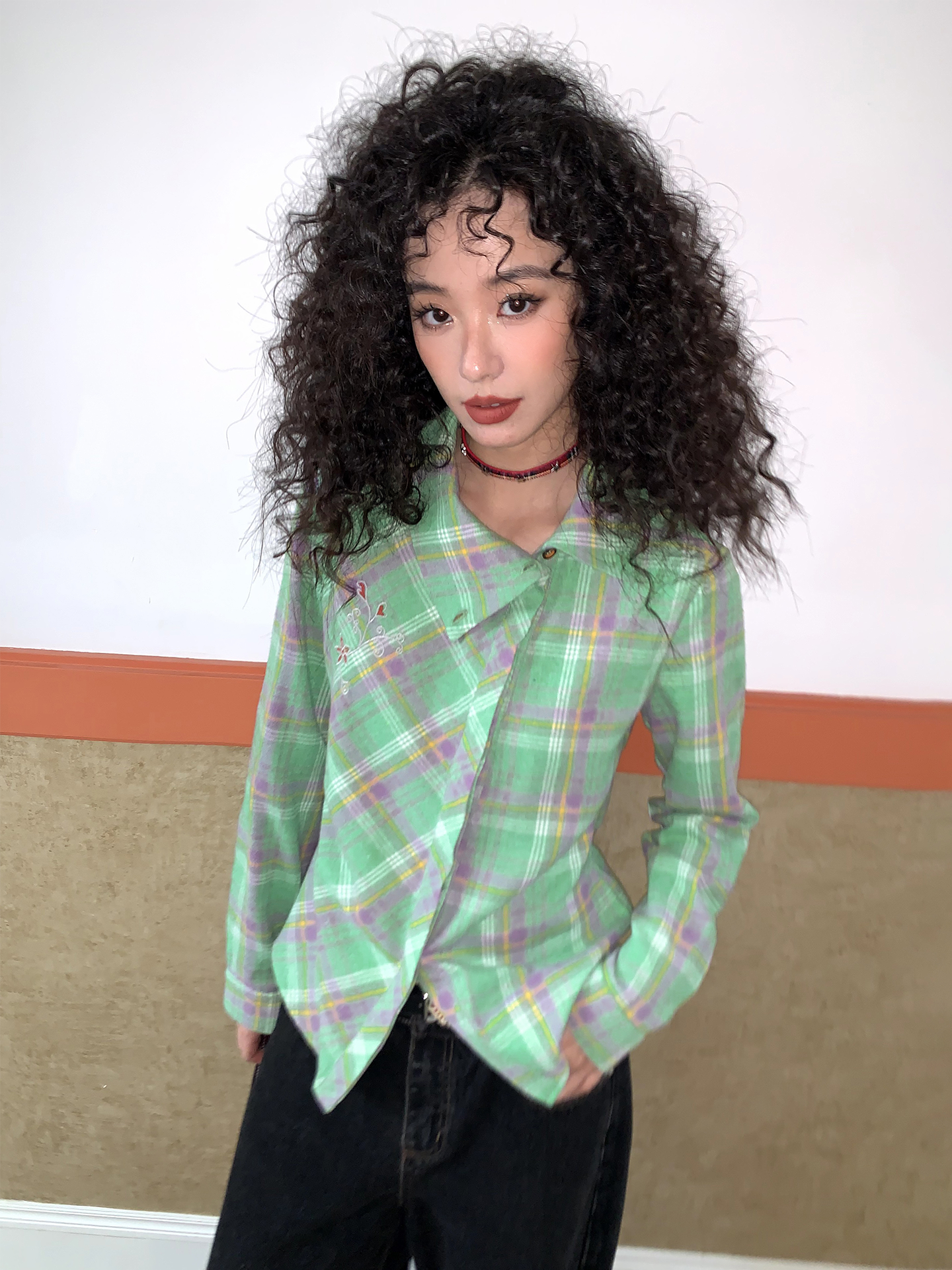 化学少女 | PLAID LONG SLEEVE SHIRT【ID:TN00161】