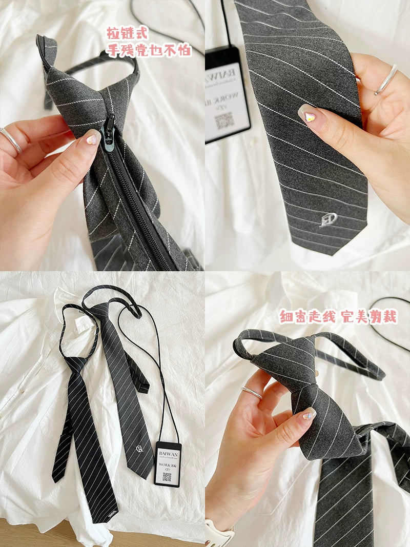 TRIA SELECT | KOREAN STYLE STRIPED TIE SHIRT【ID:TN00136】