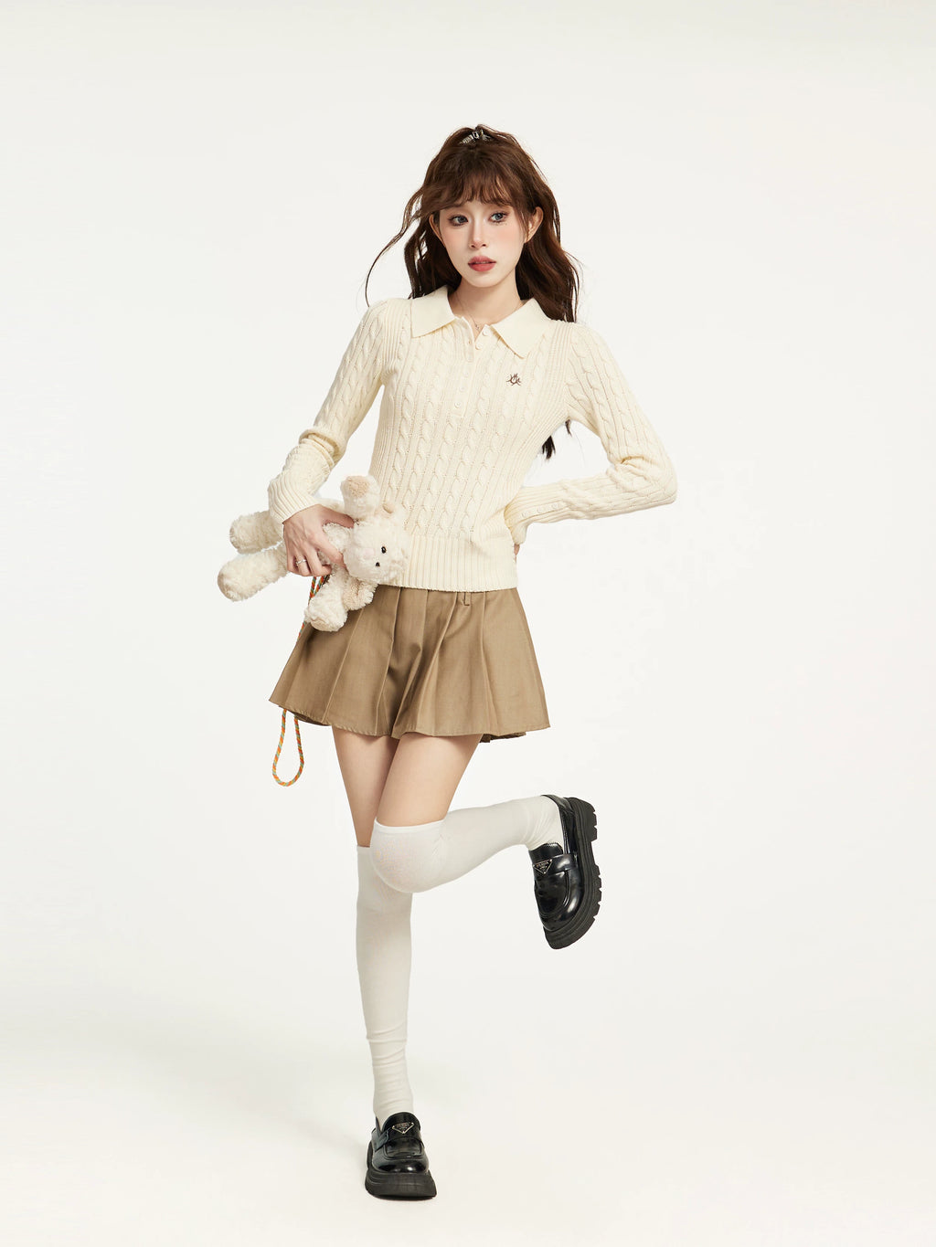 SLIM KNIT POLO SWEATER
