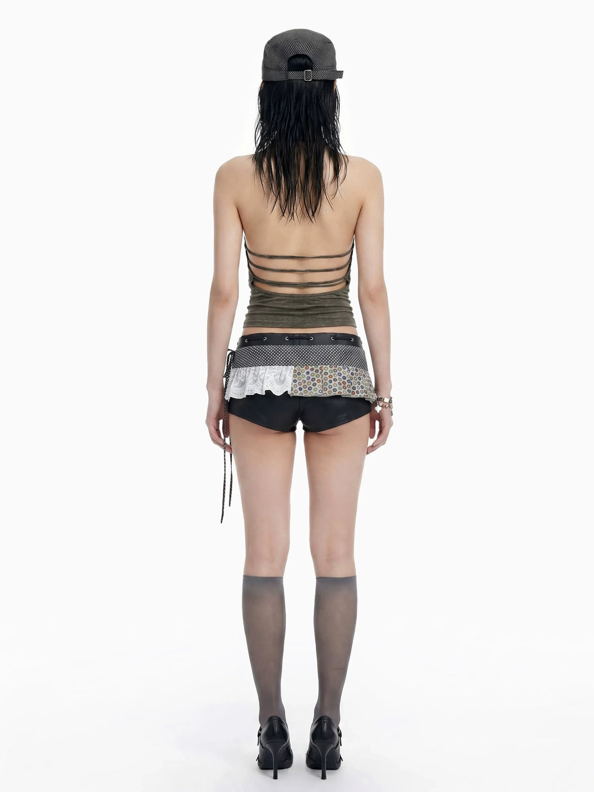 Ashen Ruche Halter Top