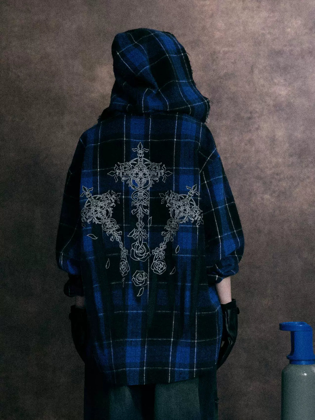 RETRO PLAID HOODED ZIP SHIRT