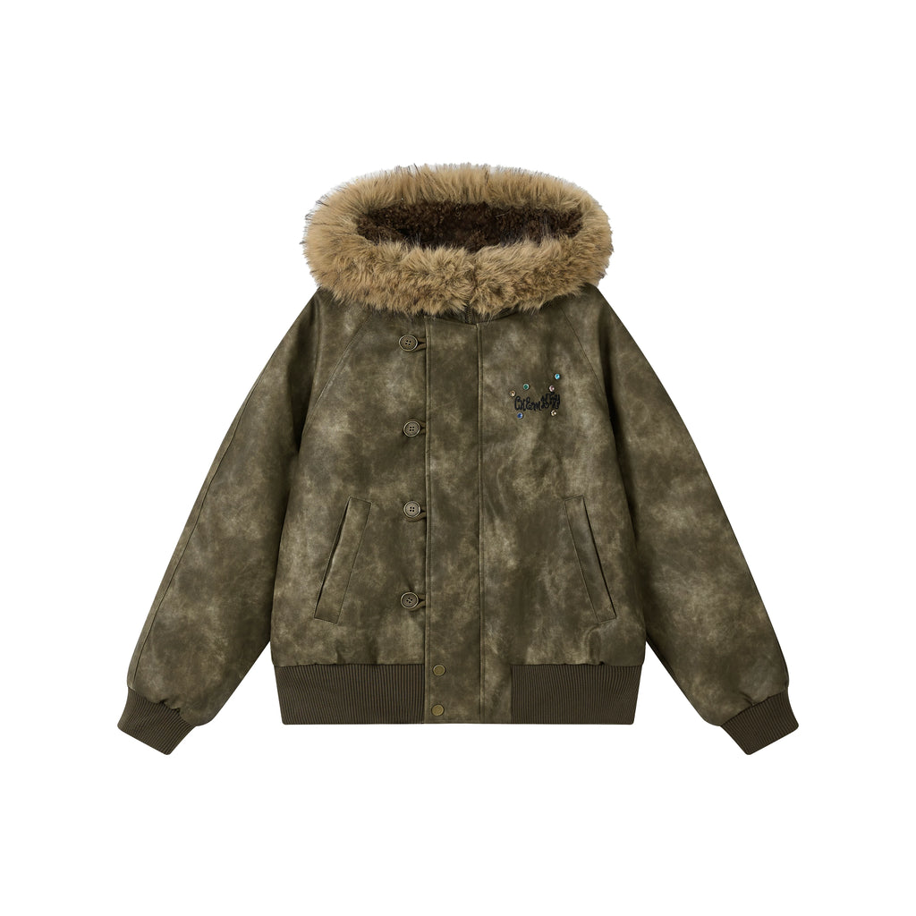 化学少女 | RETRO LEATHER DOWN PARKA【ID:TN00152】