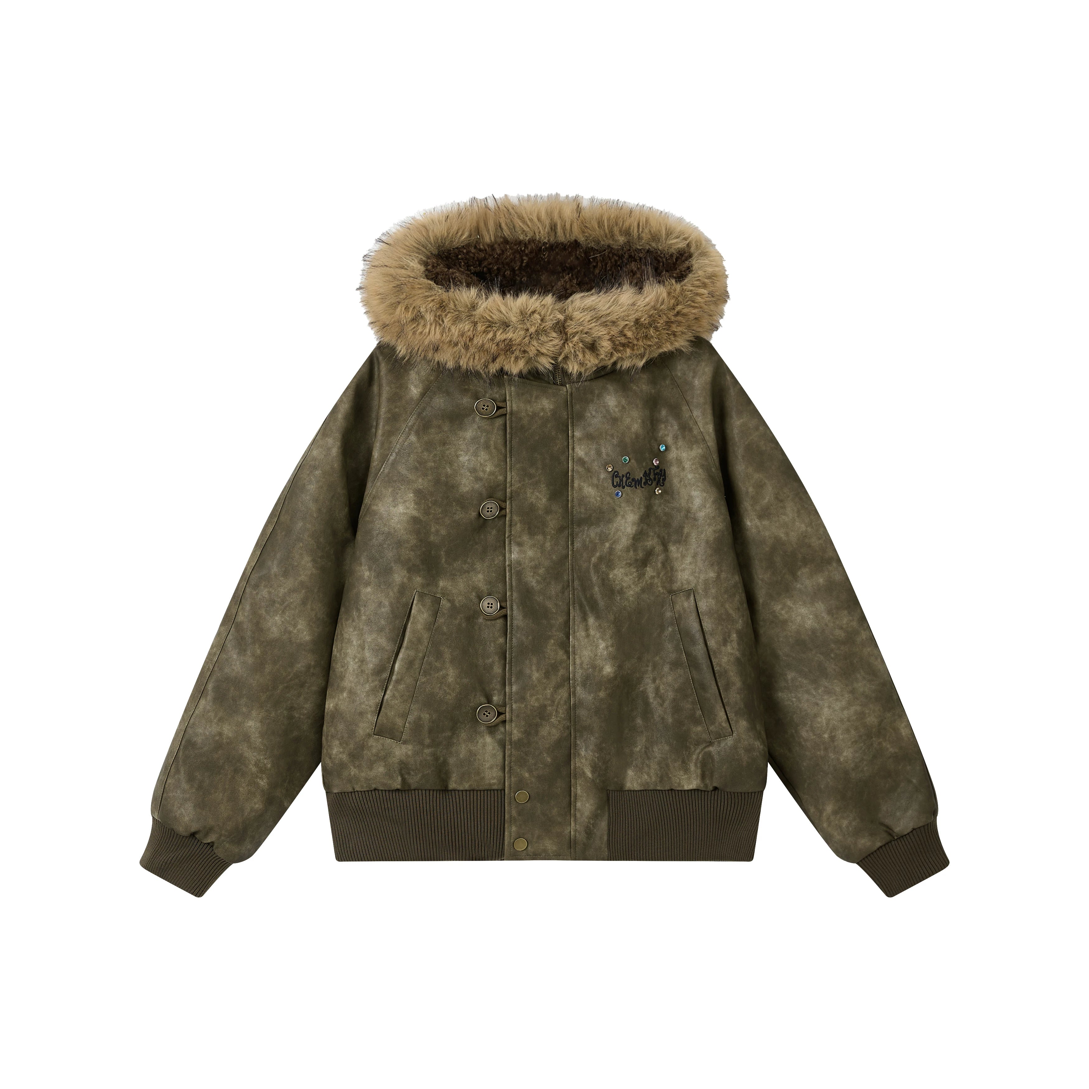 化学少女 | RETRO LEATHER DOWN PARKA【ID:TN00152】