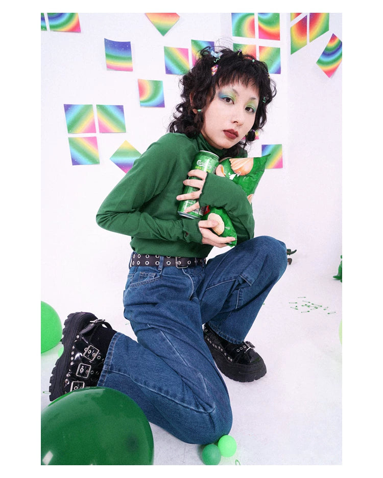 化学少女 | COLOR BOMB KNIT LONG SLEEVE TOP【ID:TN00145】