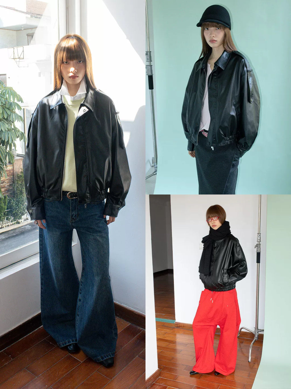 FUNKYFUN | RUBBERIZED MATTE LEATHER JACKET【ID:TN00175】