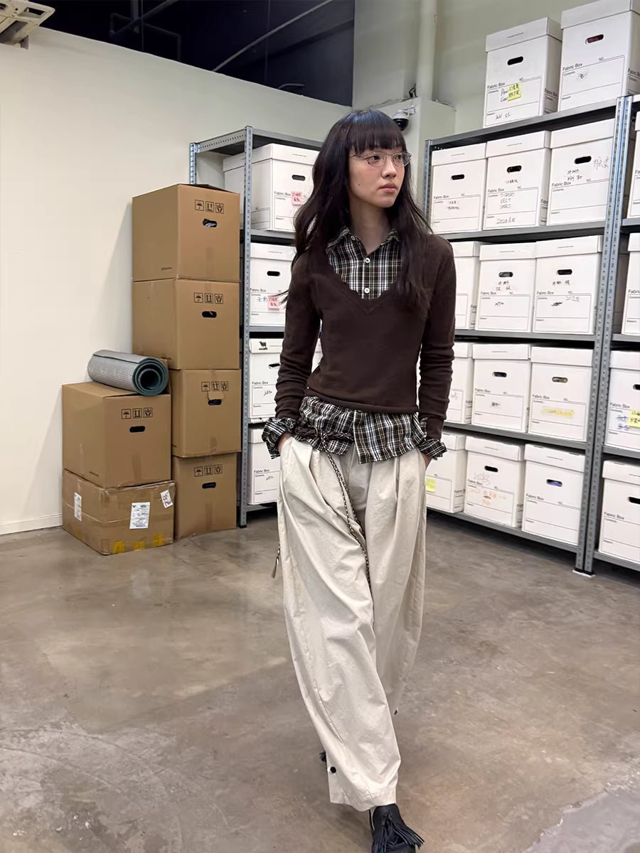 Lantern Trousers in Khaki or Soft Sand