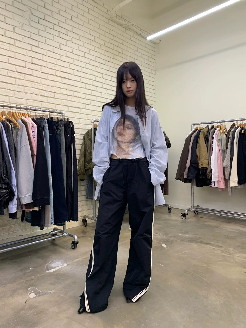 Veil Portrait Lettuce Hem Long-Sleeve