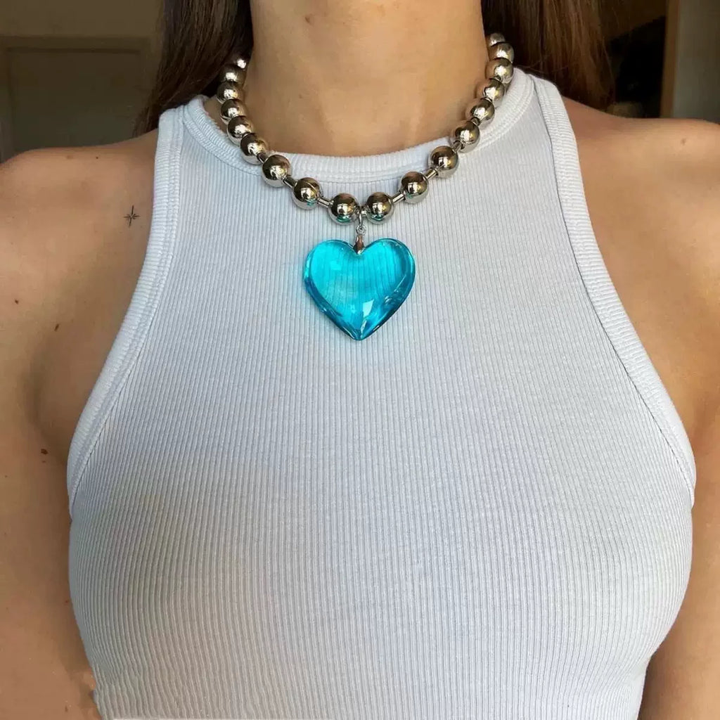 COLORFUL SUMMER HEART NECKLACE
