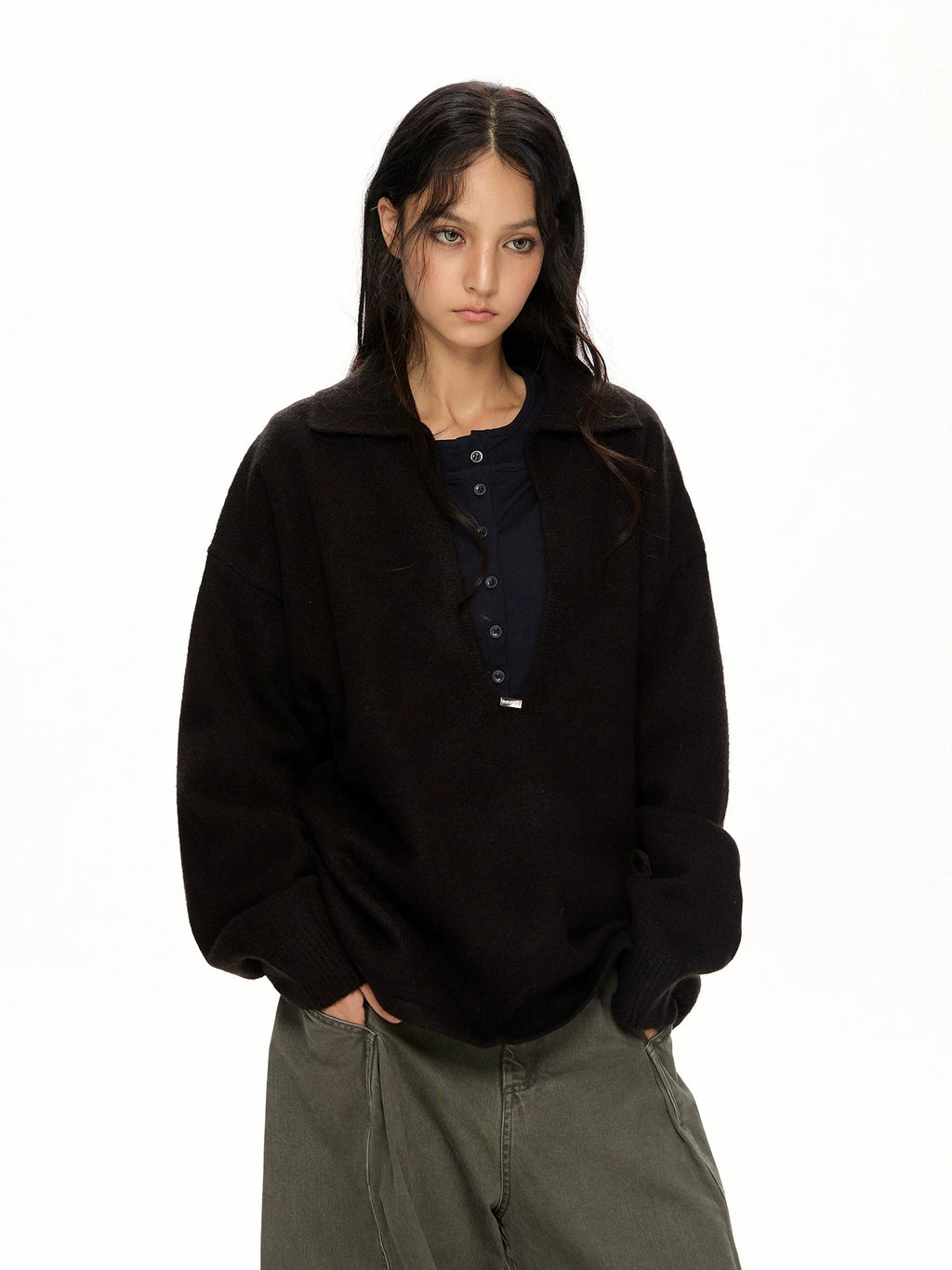 VINTAGE BROWN WOOL BLEND SWEATER