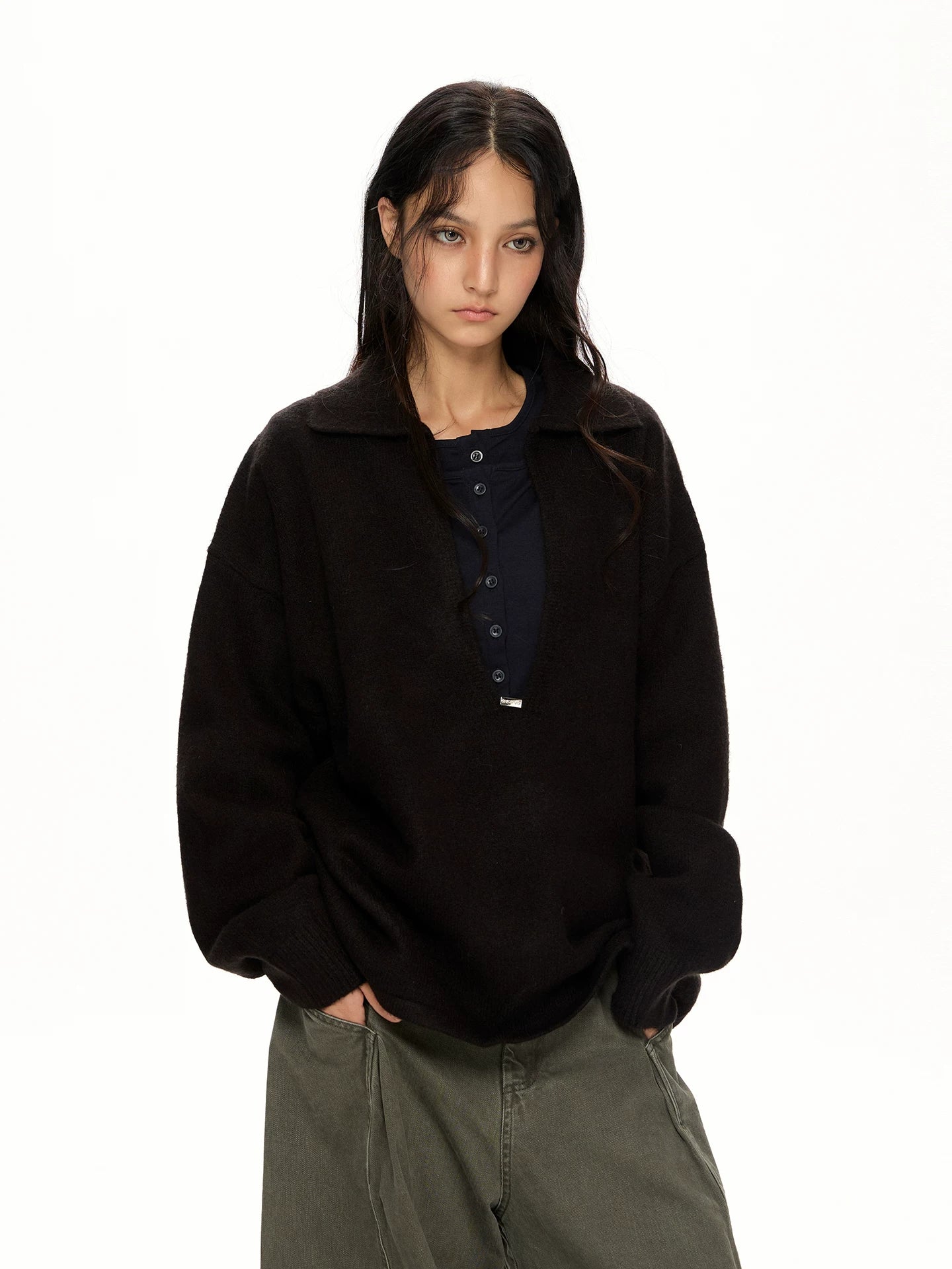 VINTAGE BROWN WOOL BLEND SWEATER