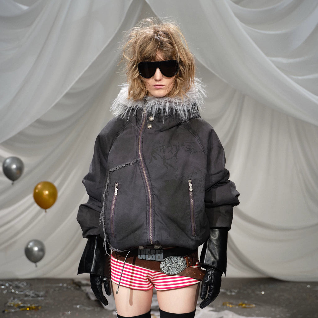 RETRO DECONSTRUCTED ZIPPER JACKET