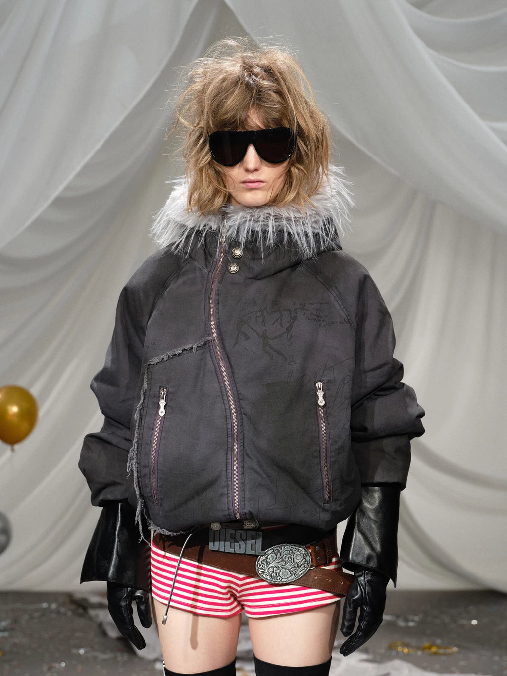 RETRO DECONSTRUCTED ZIPPER JACKET