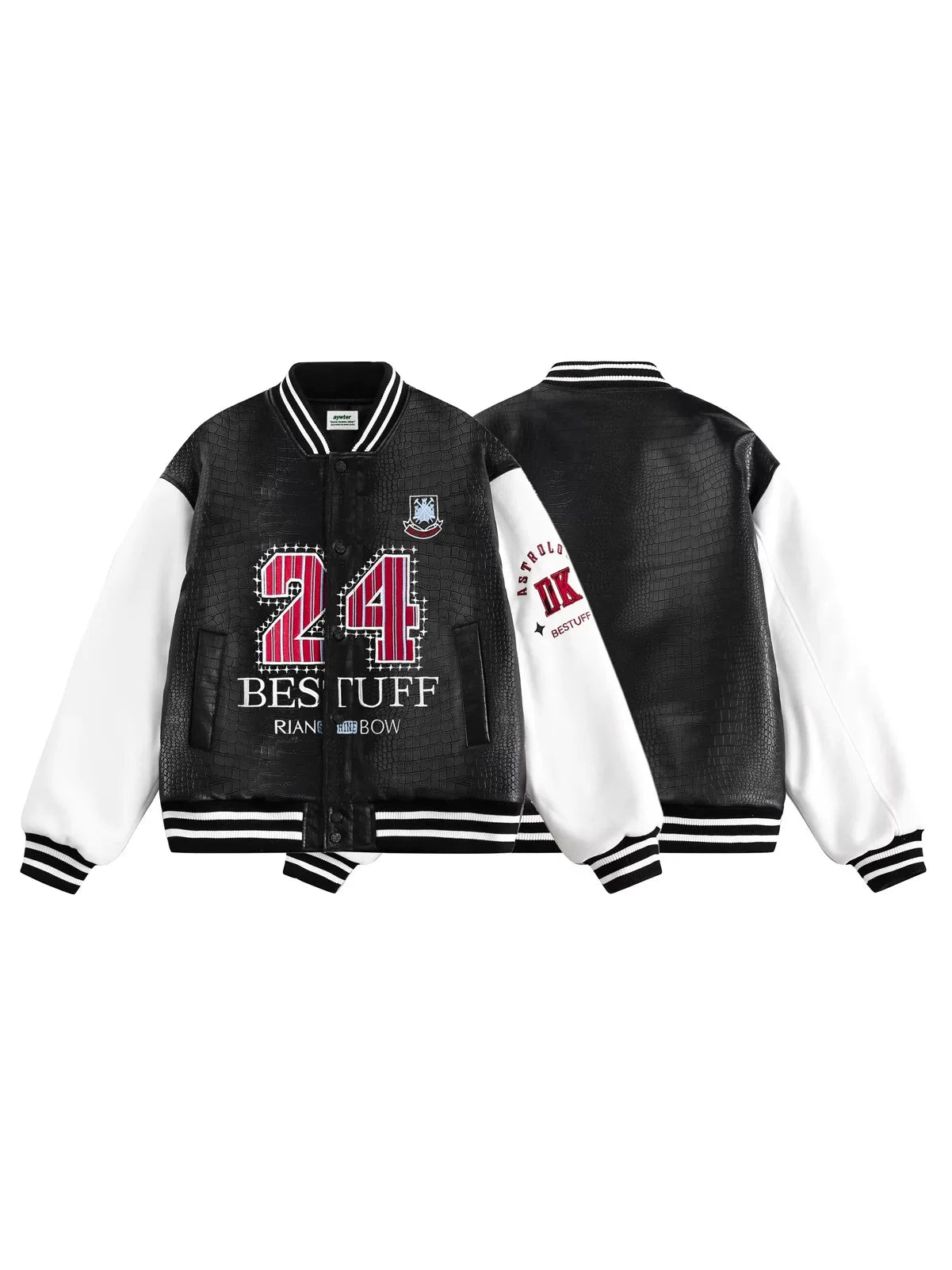 CROCODILE PRINT BASEBALL JACKET