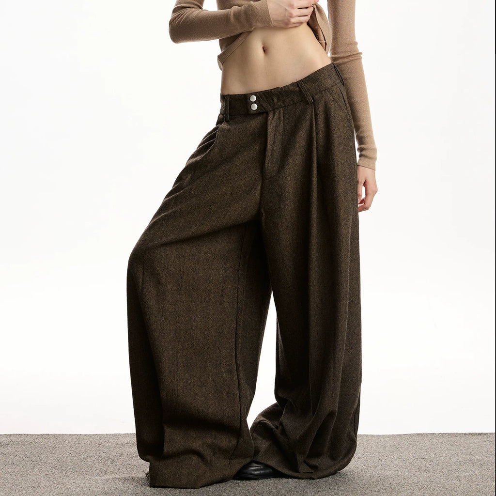 VATTY | VINTAGE WOOL BLEND WIDE LEG PANTS【ID:TN00206】