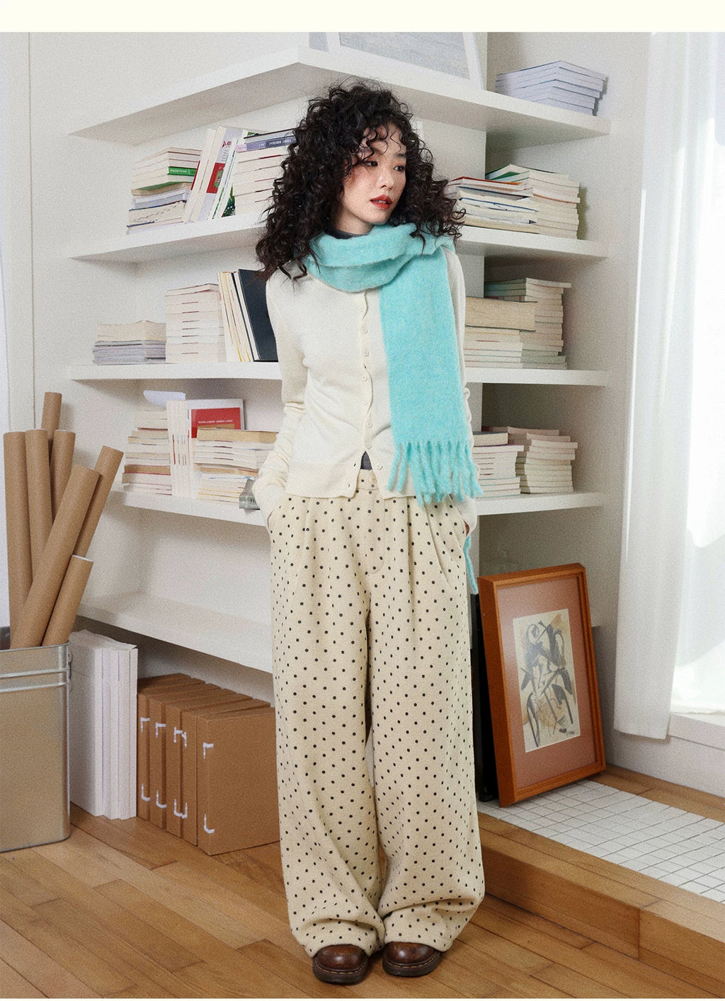 化学少女 | POLKA DOT CASUAL WOOL PANTS【ID:TN00155】