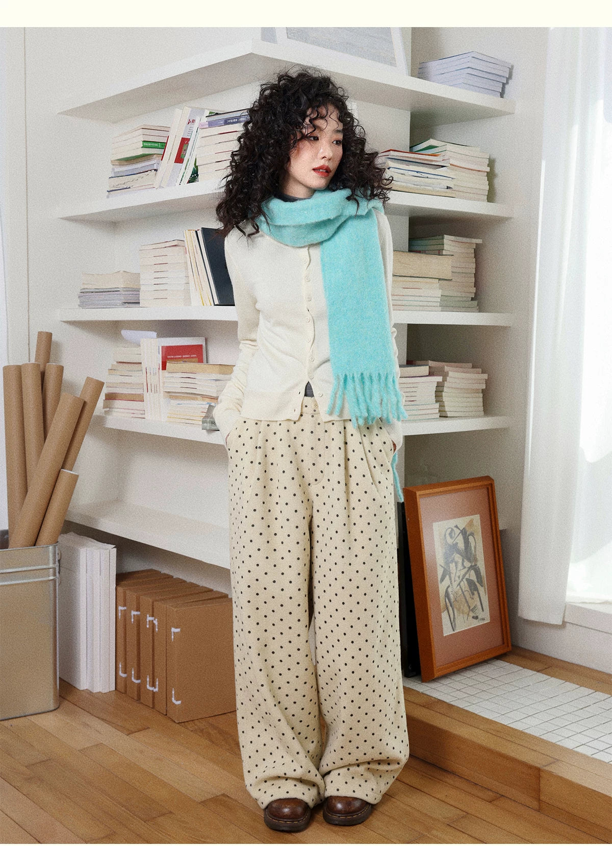 化学少女 | POLKA DOT CASUAL WOOL PANTS【ID:TN00155】