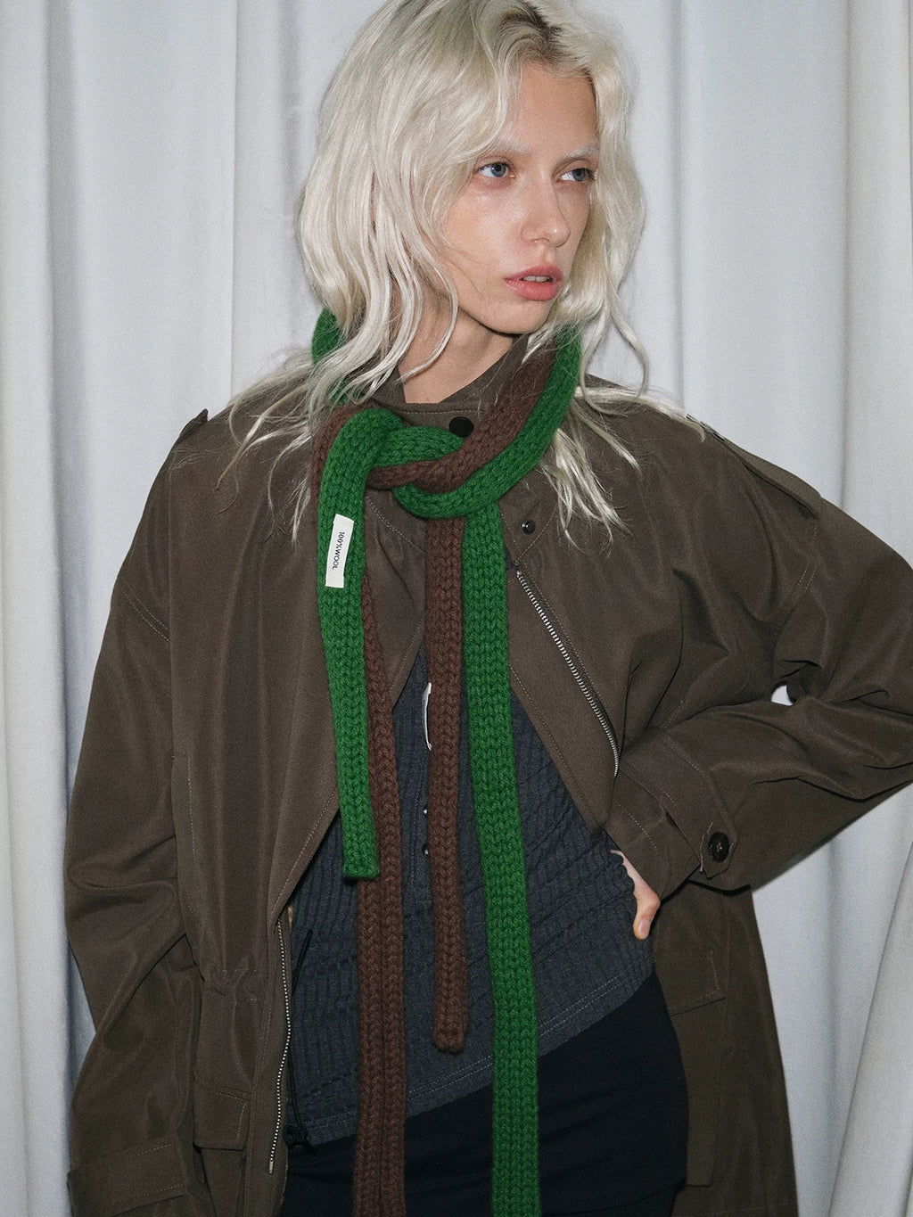 TRIA SELECT | WOOL SOLID COLOR NECK SCARF【ID:TN00137】