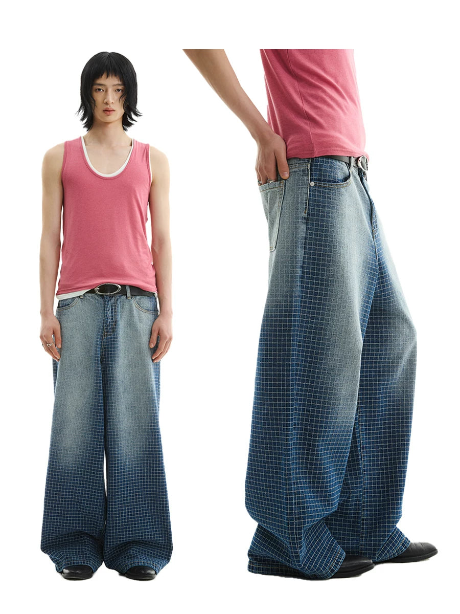 FUNKYFUN | GRADIENT BLUE STRAIGHT LEG JEANS【ID:TN00169】