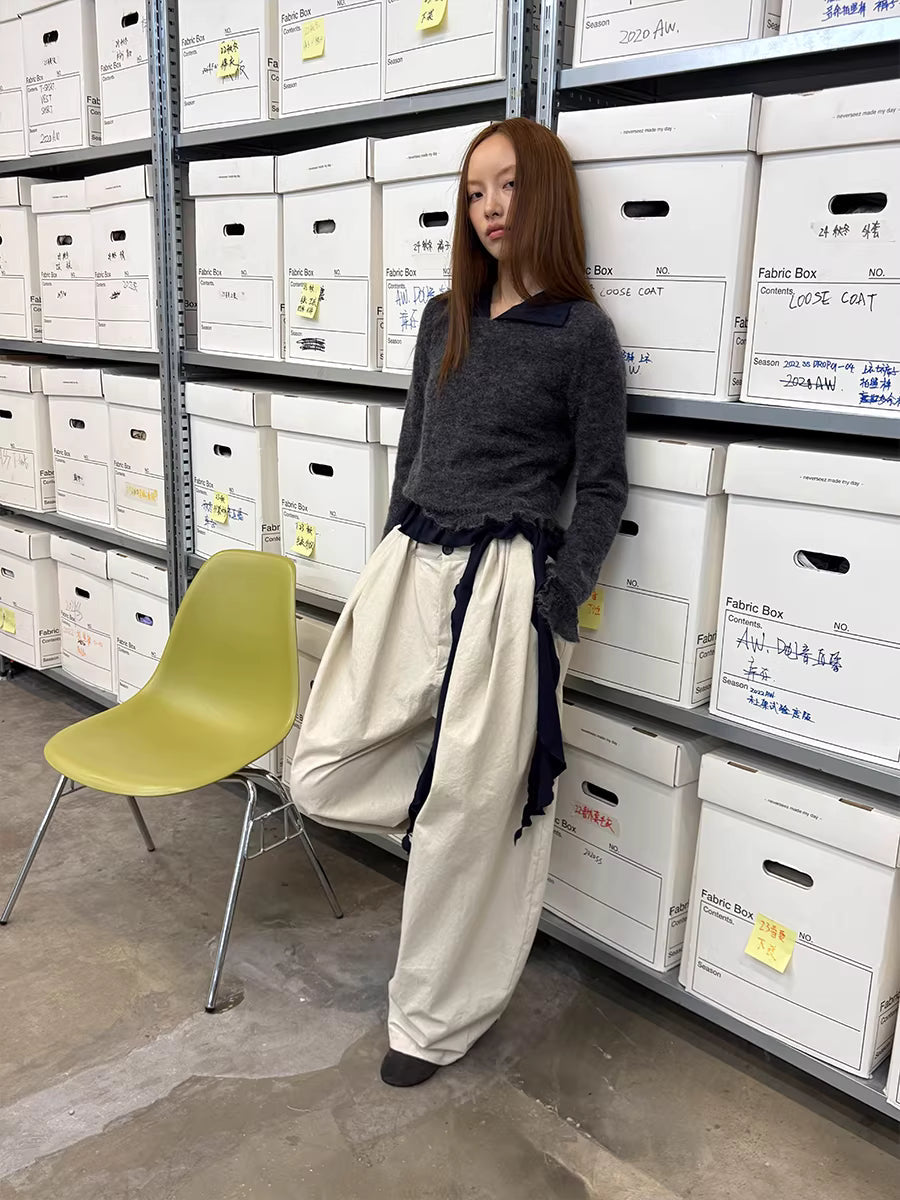 Lantern Trousers in Khaki or Soft Sand
