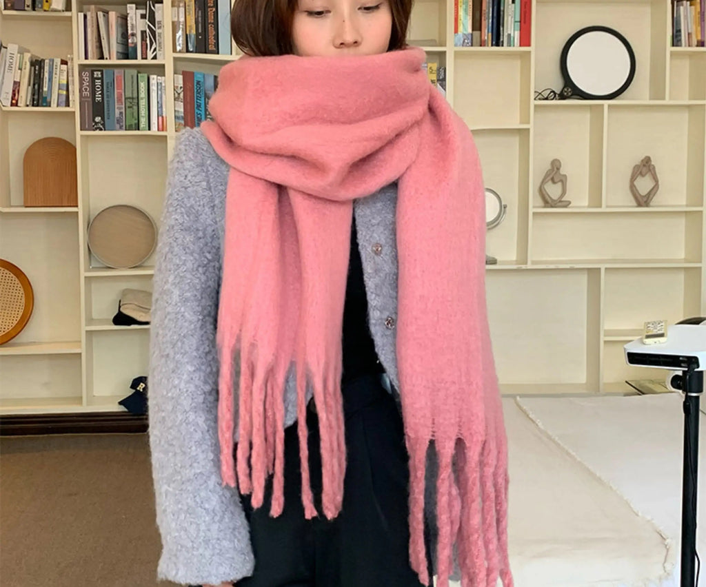TRIA SELECT | PLUSH MACARON COLOR SCARF【ID:TN00133】