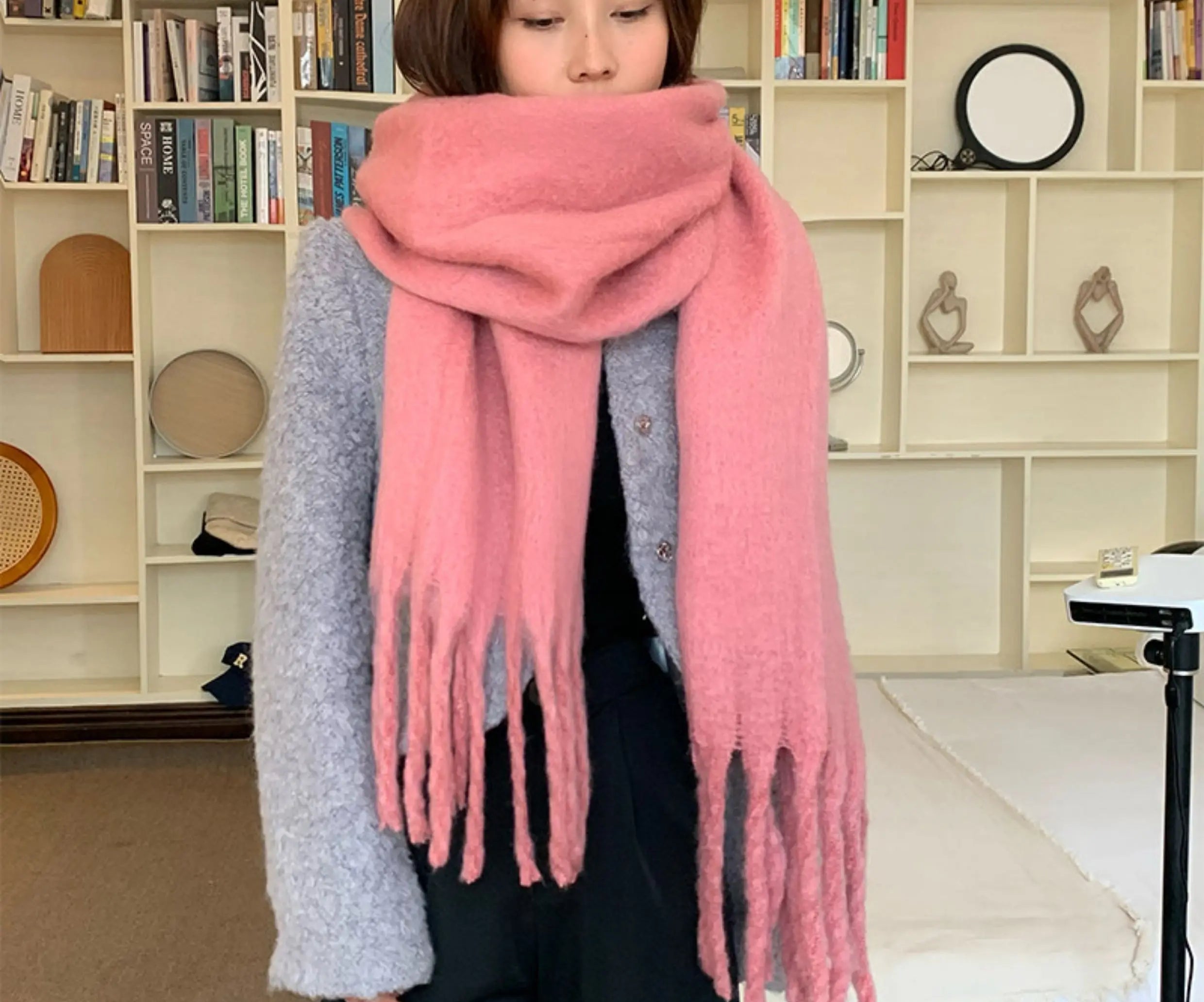 TRIA SELECT | PLUSH MACARON COLOR SCARF【ID:TN00133】