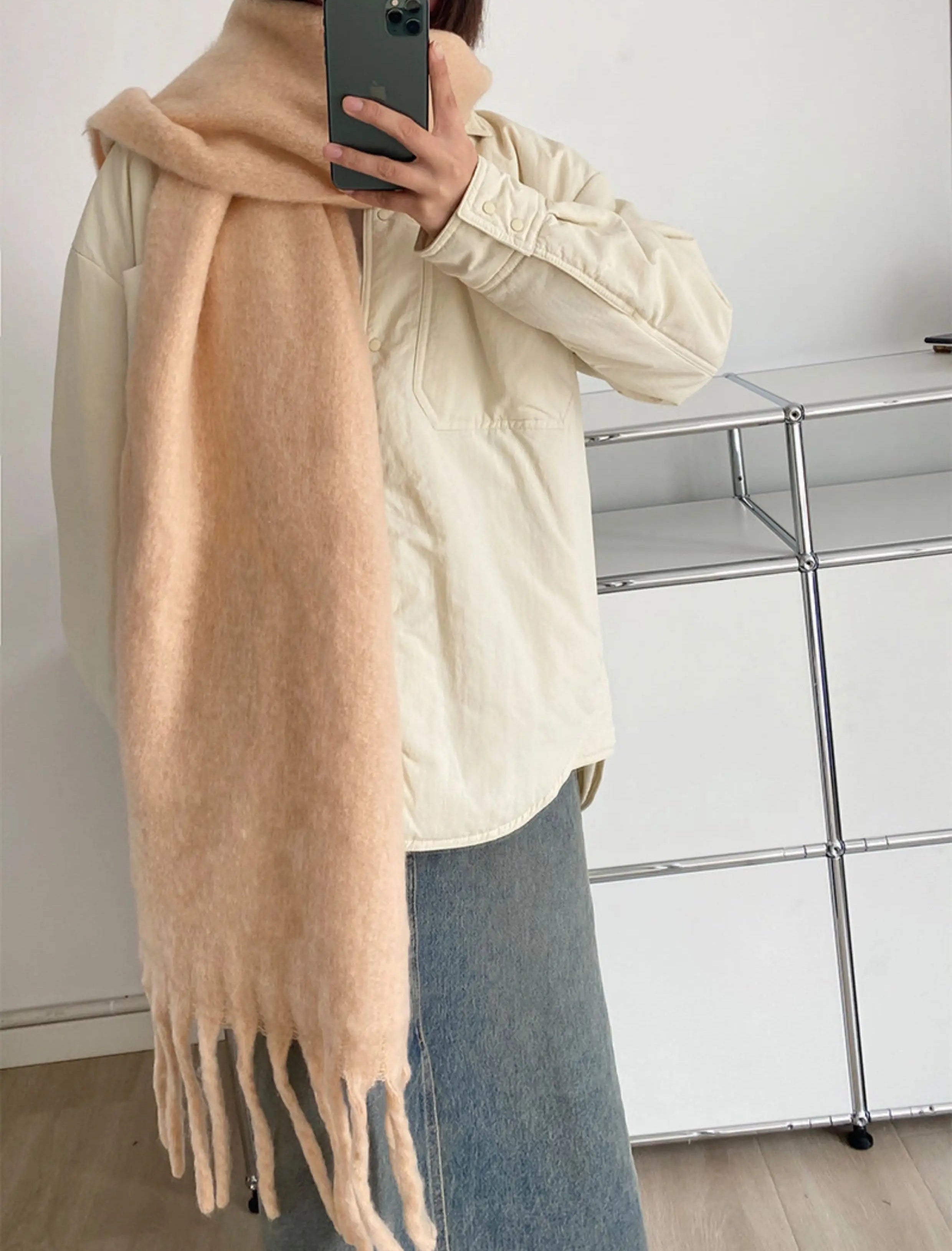 TRIA SELECT | PLUSH MACARON COLOR SCARF【ID:TN00133】