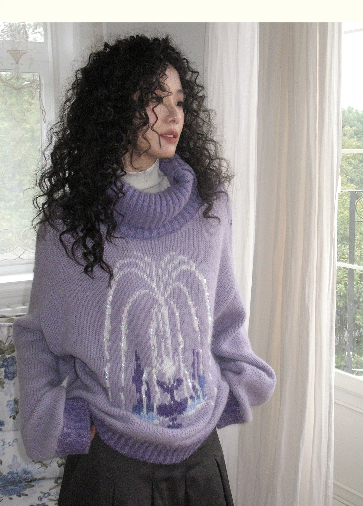 化学少女 | PURPLE KNIT PULLOVER SWEATER【ID:TN00153】