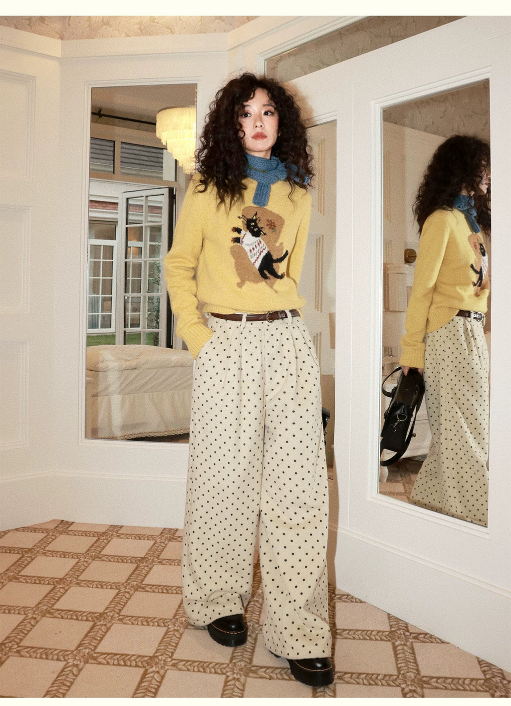 化学少女 | POLKA DOT CASUAL WOOL PANTS【ID:TN00155】