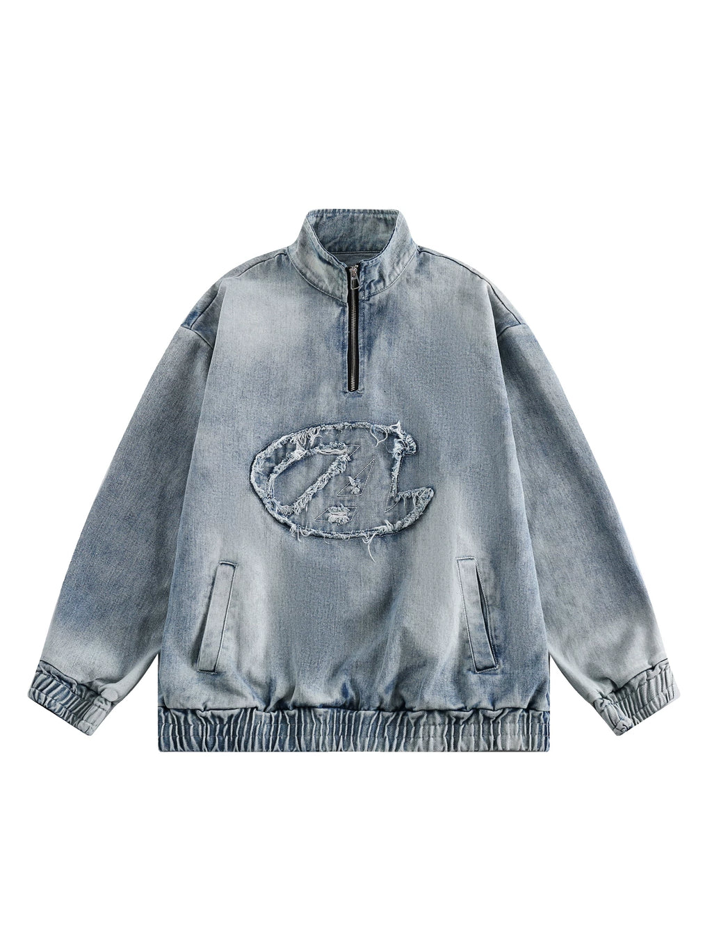 VINTAGE APPLIQUED DENIM SWEATER