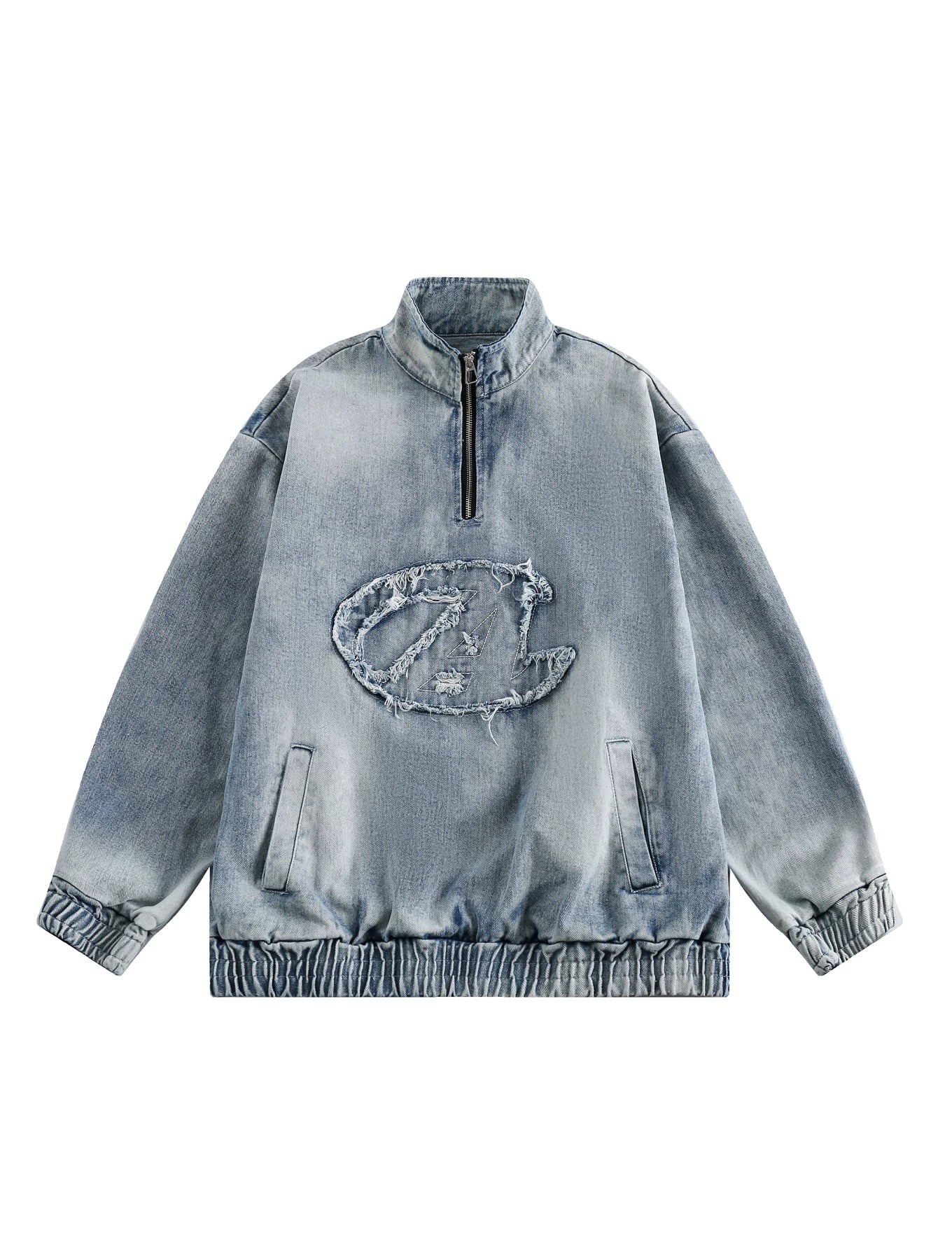 VINTAGE APPLIQUED DENIM SWEATER