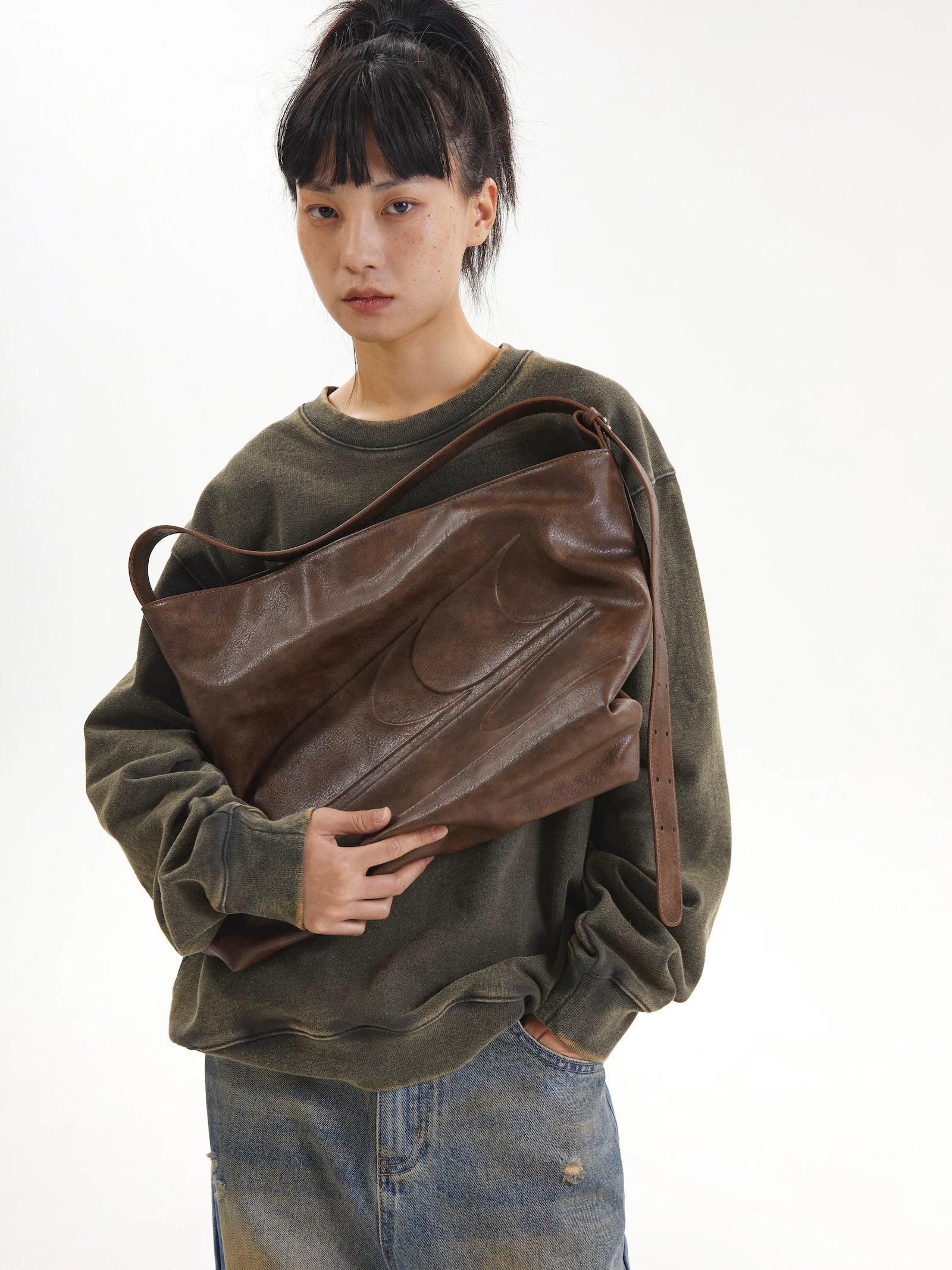 LARGE CAPACITY LEATHER TOTE BAG