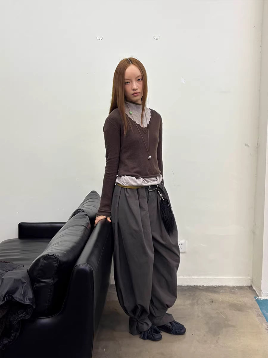 Lantern Trousers in Khaki or Soft Sand