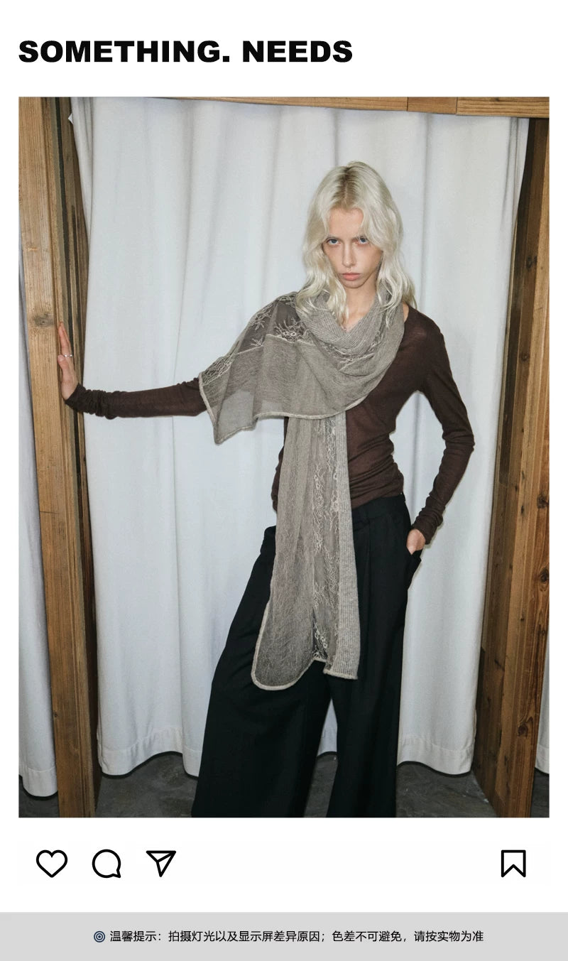 TRIA SELECT | FLORAL LACE SCARF SHAWL【ID:TN00131】