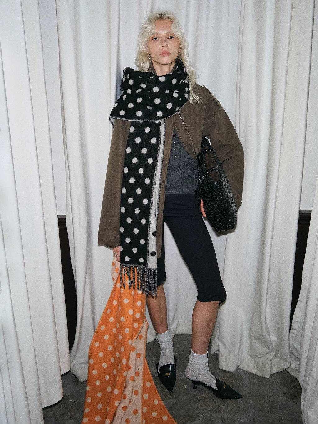 TRIA SELECT | CLASSIC POLKA DOT SCARF【ID:TN00128】